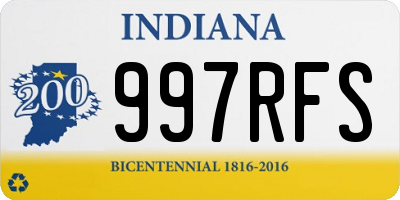 IN license plate 997RFS