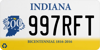 IN license plate 997RFT