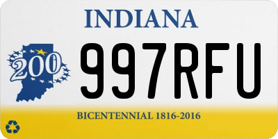 IN license plate 997RFU