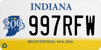 IN license plate 997RFW