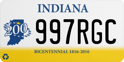 IN license plate 997RGC