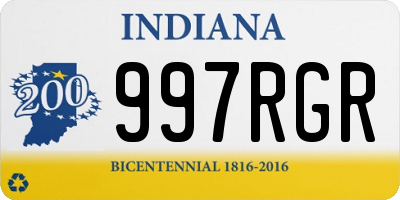 IN license plate 997RGR