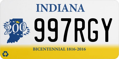 IN license plate 997RGY