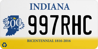 IN license plate 997RHC