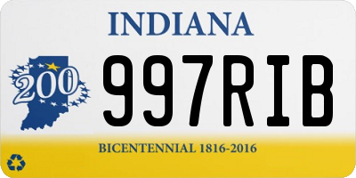 IN license plate 997RIB