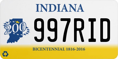 IN license plate 997RID