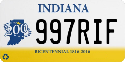 IN license plate 997RIF