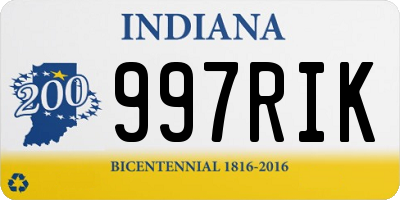 IN license plate 997RIK