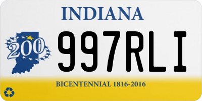 IN license plate 997RLI