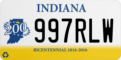 IN license plate 997RLW