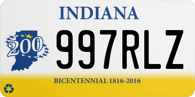 IN license plate 997RLZ