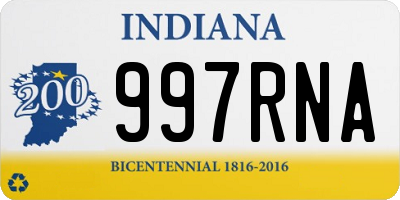 IN license plate 997RNA