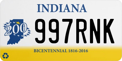 IN license plate 997RNK