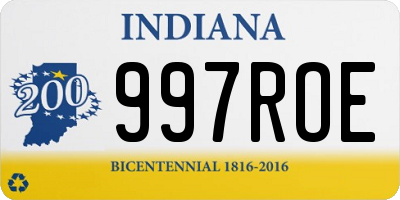 IN license plate 997ROE