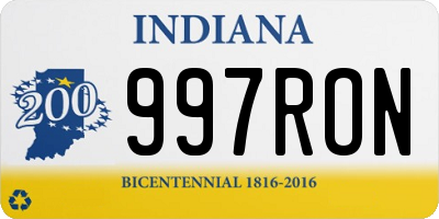 IN license plate 997RON