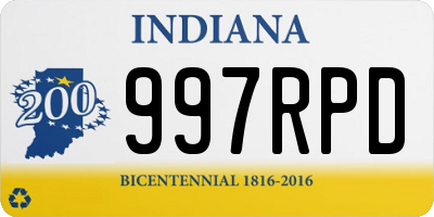 IN license plate 997RPD