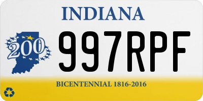 IN license plate 997RPF