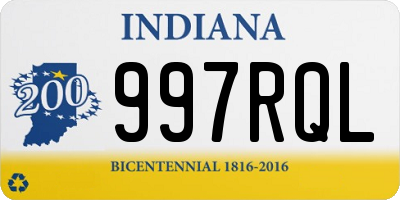 IN license plate 997RQL