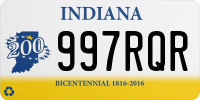 IN license plate 997RQR