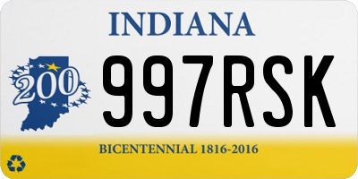 IN license plate 997RSK