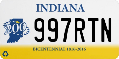 IN license plate 997RTN