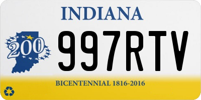 IN license plate 997RTV