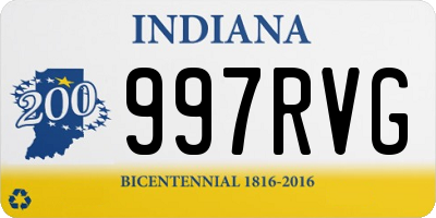 IN license plate 997RVG