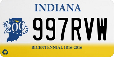 IN license plate 997RVW