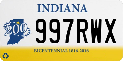 IN license plate 997RWX