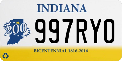 IN license plate 997RYO