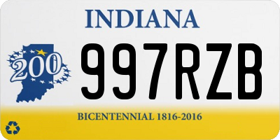 IN license plate 997RZB