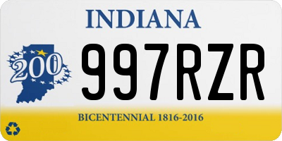 IN license plate 997RZR