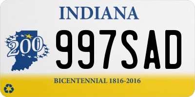 IN license plate 997SAD