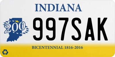 IN license plate 997SAK