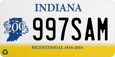 IN license plate 997SAM