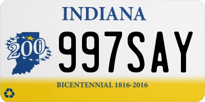 IN license plate 997SAY