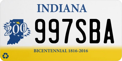 IN license plate 997SBA