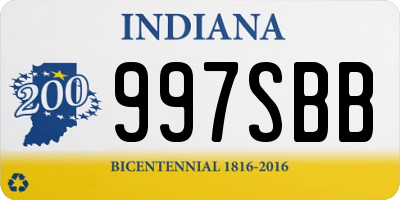 IN license plate 997SBB