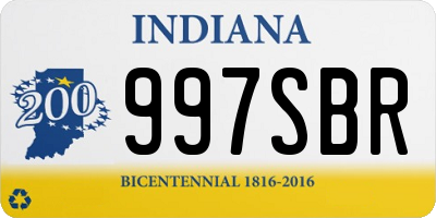 IN license plate 997SBR