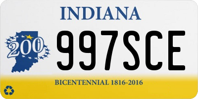 IN license plate 997SCE