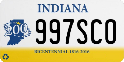 IN license plate 997SCO