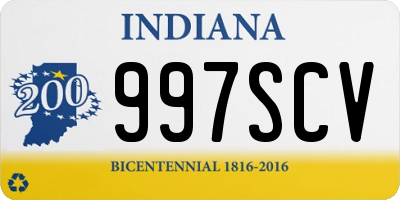 IN license plate 997SCV