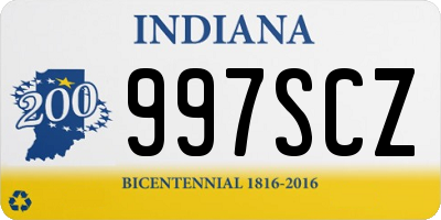 IN license plate 997SCZ