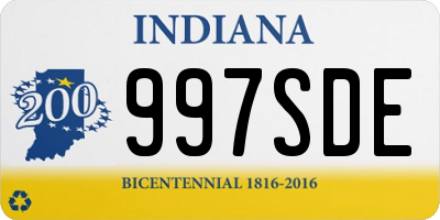 IN license plate 997SDE