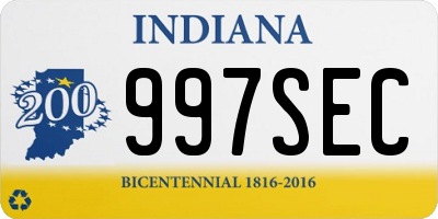 IN license plate 997SEC