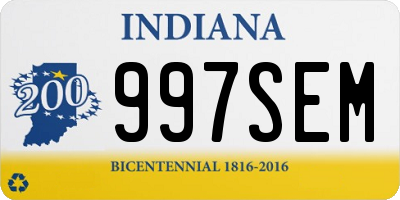 IN license plate 997SEM