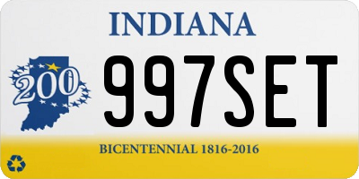 IN license plate 997SET