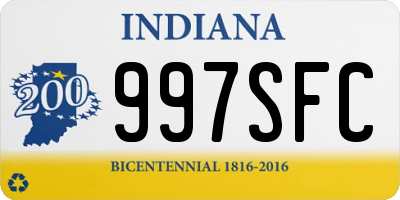 IN license plate 997SFC