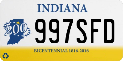 IN license plate 997SFD