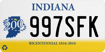 IN license plate 997SFK